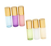 DECOMELODY 6pcs 3ml Pearl Color Glass Roll-on Bottles Set Refillable Essential Oil Roller Bottles with Steel Ball Portable for Travel and Aromatherapy