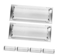 DECOMELODY 6pcs Aluminum Alloy Rectangular Recessed Sliding Pull Handles for Closets Wardrobes Metal Filing Cabinets Concealed Flush Finger Pulls Easy Installation