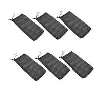 DECOMELODY 6Pcs Black Polyester Aquarium Filter Bags with Pulling String Durable Fish Tank Media Mesh Storage Bags for Bio Balls Activated Carbon Volcanic Filter Materials Easy Maintenance