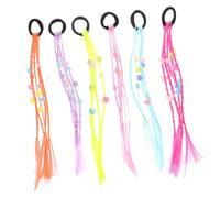 DECOMELODY 6pcs Boy Girl's Wig Braids Rainbow Twist Braid Extensions Ponytail Hair Extension for Girls Party Cosplay Boys and Girls Hair