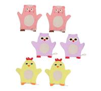 DECOMELODY 6pcs Boys and Girls Bathing Gloves and Body Wipe Mitts with Animal Patterns for Infant Shower, Soft Scrubbers for Gentle Bath Cleaning, Suitable for Baby Skin Care and Daily Use