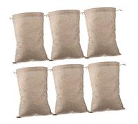 DECOMELODY 6pcs Burlap Drawstring Plant Bags for Vegetable Storage Reusable Breathable Root Potato Sacks Multi-purpose Holders for Home Kitchen and Garden