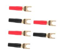 DECOMELODY 6pcs Gold Plated U Shaped Banana Plug Audio Adapter for Speaker Cable Y Fork Terminals Easy Installation Color Coded for Polarity Compatible with Various Audio Devices
