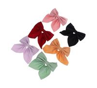 DECOMELODY 6Pcs Hair Bow Clips for Women Teens Japanese Style Solid Color Duckbill Barrettes and Safe Hair Styling Accessories Multi Color