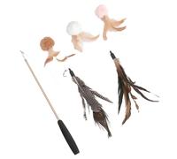 DECOMELODY 6pcs Interactive Cat Teaser Stick Engaging Pet Toy for Cats Strengthens Bond Encourages Play for Indoor Use Boosts Exercise Natural Hunting Instincts