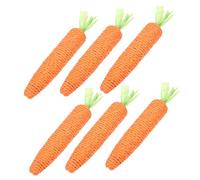 DECOMELODY 6Pcs Large Rope Carrot Cat Playthings Chew for Teeth Grinding and Anxiety Relief Interactive Molar for Indoor Cats Exercise and Dental Health