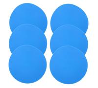 DECOMELODY 6pcs Non-skid Rubber Agility Dots Flat Disc Markers for Football Soccer Training High Visibility Blue Football Training Aids for Speed and Precision Drills Indoor Outdoor Use