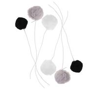 DECOMELODY 6pcs Plush Cat Ball with Elastic Rope, Interactive Hanging Sisal Teaser Balls for Indoor Cats, Soft Pet Play Accessories for Kitty Training and Scratching