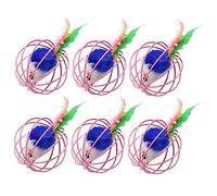 DECOMELODY 6pcs Plush Rat Cat Teaser Set Stimulating Funny Playing for Cats and Kittens Random Color Interactive Pet Balls for Exercise and Stress Relief Random Color