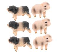 DECOMELODY 6pcs Realistic Pig Figurines Solid Animal for Fairy Garden Terrarium and Table Decoration Detailed Farm Animal Models for Educational Play and Creative Displays