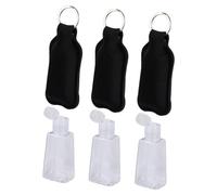DECOMELODY 6pcs Refillable Travel Bottle Set 30ml Portable Hand Bottle Covers with Black Protective Sleeves for Toiletries and Perfume Storage
