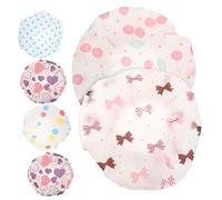 DECOMELODY 6Pcs Shower Caps Cartoon Bath Bonnet with Elastic Band for Boys and Protective Hair Cover Hats Preventing Wet Hair During Showering Comfortable Fit