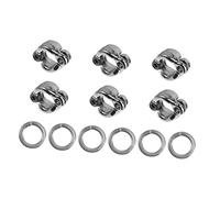 DECOMELODY 6Pcs Stainless Steel Parrot Open Foot Rings U Shaped Design Bird Ankle Accessories for Training Resistant and Durable Foot Chains Silver