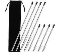 DECOMELODY 8 Pcs Stainless Steel Glass Holder Rods for Dishwasher with Rubber Caps Compatible Bottle Support Sticks Quick Draining Wine Glass Rack Insert for Secure Bottle Drying