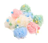 DECOMELODY 8pcs Bath Loofah Mesh Balls Soft Exfoliating Shower Puff Body Scrubber for Deep Pore Cleansing Skin Purification Quick Drying Bathroom Essentials with Luxurious Foam Generation