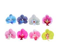 DECOMELODY 8pcs Bohemian Hawaii Flower Hair Clip Set with Butterfly Orchid Flowers, Elegant Updo Solution Featuring Secure Duckbill Clip Structure for Work and Holidays