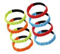 DECOMELODY 8Pcs Bright Color Three Legged Race Bands Elastic Tie Straps for Team Relay Sports Day Games Outdoor Party Fun Family Competition