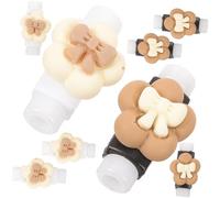 DECOMELODY 8pcs Cute Cartoon Data Cable Protector Sleeve for Charging and Earphone Cords, Anti-break Cable Protective Cover Beige and Brown Floral Design for Phone and Electronic Wire Protection