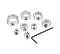 DECOMELODY 8pcs Drill Bit Stop Collar Set with Wrench Metal Depth Stop Locators for Precise Woodworking Positioning Shaft Collars for Consistent Drilling and Accurate Depth Control