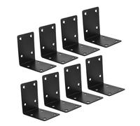 DECOMELODY 8pcs Metal Corner Brackets for Raised Garden Beds Thickened Stainless Steel Right Angle Braces with Matte Black Finish Joints for Stable Plant Support and Easy DIY Assembly