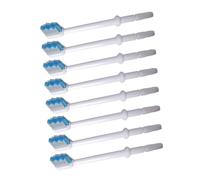 DECOMELODY 8pcs Oral Replacement Brush Heads for Water Flossers Durable Cleaning Accessories for Plaque Removal Compatible with Oral Irrigators White