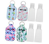 DECOMELODY 8pcs Perfume Bottle Covers Keychain Set with Mini Hand Sanitiser Bottles Travel Refillable Containers Xs19 Xs22 Xs23 Xs35 for Women on The Go