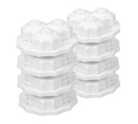 DECOMELODY 8pcs Self Adhesive Furniture Caster Wheels Swivel Mini Appliance Rollers with Triple Ball Snowflake Design for Smooth Quiet Movement and Floor Protection White