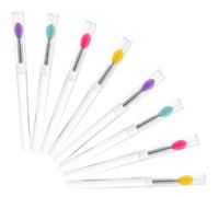 DECOMELODY 8pcs Silicone Lip Brush with Lids Reusable Soft Applicators for Lipstick Lip Gloss Eyeshadow Portable Makeup Tools for Daily and Professional Use