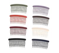 DECOMELODY 8pcs Small Frosted French Side Hair Combs Decorative Hairpins for Women Multi-color Styling Clips for Fine and Thick Hair Bangs Fixing Accessories