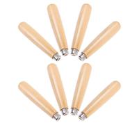 DECOMELODY 8pcs Wooden File Handle Replacement 3mm Inner Diameter D-Shaped Hole, Tool Handle Grip for Home DIY, Hand Tool Accessories for Filing and Crafting Projects