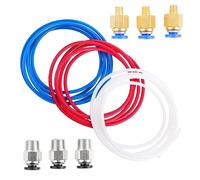 DECOMELODY 9 Pcs PTFE Bowden Tube with Copper Quick Fitting Connectors for Printer Extruder High Temperature Resistant Wear Resistant Tubing for Smooth Filament Feeding