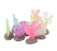 DECOMELODY 9pcs Luminous Artificial Coral Reef Aquarium Decorations, Glow-in-the-dark Fish Tank Coral Ornaments Set, Large Aquarium Plant Decor for Marine and Freshwater Tanks