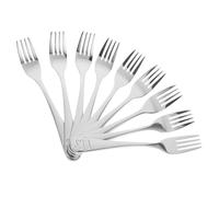 DECOMELODY 9pcs Metal Forks Long Handle Stainless Steel Forks for Fruit Salad Dessert Party Appetizer Home Use