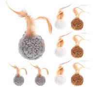 DECOMELODY 9Pcs Plush Cat Balls with and Bells 3 + 3 Grey + 3 Wear Resistant Portable Cat Ball Kitten Accessories for Interactive Play