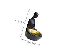 DECOMELODY Abstract Incense Burner Censer with Modern Middle Eastern Design Decorative Table Holder for Home and Salon Stylish Black Sitting Woman Figurine for Aromatherapy and Relaxation