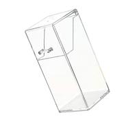 DECOMELODY Acrylic Makeup Brush Bucket with Dustproof Flip Cover and White Pearl Filler Cosmetic Storage Container for Dressing Table Transparent Organizer for Cosmetics and Brushes