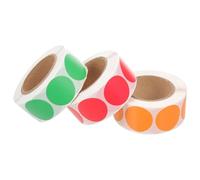 DECOMELODY Adhesive Dot Stickers 3 Rolls 1500Pcs Round Colored Label Dots Red Orange Green for Organization Sorting at Home Office