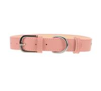 DECOMELODY Adjustable Soft PU Leather Dog Collar with Antichoking Design Breathable Pink Neck Strap for Small Puppies and Cats Pet Necklace for Safe Comfortable Movement