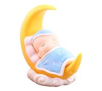 DECOMELODY Adorable Moon Doll Cake Topper Car Interior Decoration Cute Vinyl Decor for Room Birthday Parties and Home Adornment