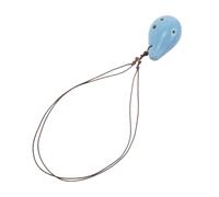 DECOMELODY Alto Ceramic Ocarina Flute Lightweight Portable Woodwind Instrument for Beginners Adults Round Blue Clay Design for Music Education and Practice