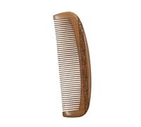 DECOMELODY Anti-static Wooden Hair Comb for Women Coffee Color Half Moon Shape Double-sided Carved Pattern Scalp Massage Detangling Comb for Hair Care and Stimulating