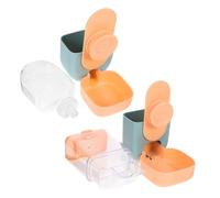 DECOMELODY Automatic Hanging Food and Water Dispenser for Cats Rabbits Guinea Pigs Hedgehogs Ferrets Plastic Pet Feeder with Space-saving Design Convenient Fresh Food and Water Supply