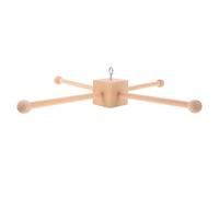 DECOMELODY Baby Mobile Frame Boho Crib Mobile Frame Wooden DIY Kit Hanging Toy Bell Accessories Beige Natural Aesthetic Multiuse Functionality Sturdy Base for Baby Room Nursery Décor