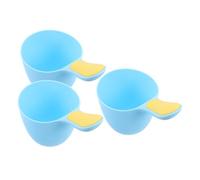 DECOMELODY Baby Shampoo Rinse Cup Set with Ergonomic Nonslip Handle 3pcs Pp Plastic Bathing Cups Comfortable Touch Design for Baby Hair Wash and Newborn Bathing for Boys and Girls