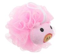 DECOMELODY Bath Sponge Shower Puff, Large Soft Pink Pig Cartoon Loofah, Exfoliating Body Scrubber for Gentle Bathing and Bubble Bath Fun