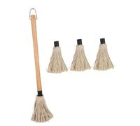 DECOMELODY BBQ Basting Brush with Durable Rubber Wood Handle Thick Mop for Grilling and Barbecue Multi Use Oil Brush for Even Sauce Application Portable BBQ Supplies for Moist Flavor Infusion