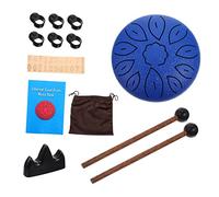 DECOMELODY Beginner Tongue Drum 6-inch 11-note C Key Carbon Steel Pocket Drum Blue Creative Instrument for Adults and Children Stress Release and Musical Enlightenment