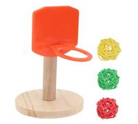 DECOMELODY Bird Basketball Hoop Stand Training for Parrots and Birds Plastic Educating Game for Budgies Cockatiels Conures Interactive Pet Play with Random Color Ball Random Color