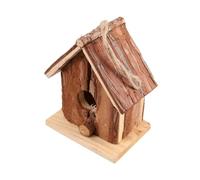 DECOMELODY Birdcage Craft Small and Wood Outdoor for Size Medium Bird Wooden Birds Double Slanted Nest Made of Brown Decoration Art