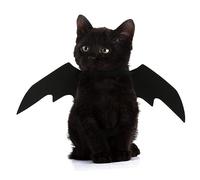 DECOMELODY Black Felt Pet Halloween Costume Bat Wings Chest Belt Small Dog Cat Wing Accessory for Cool Bat Transformation